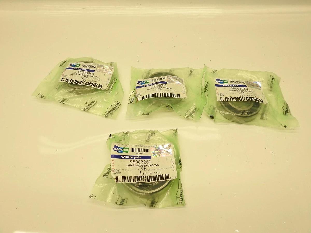 Lot Of 4 Genuine Oem Doosan S6003260 Deep Groove Bearing NEW