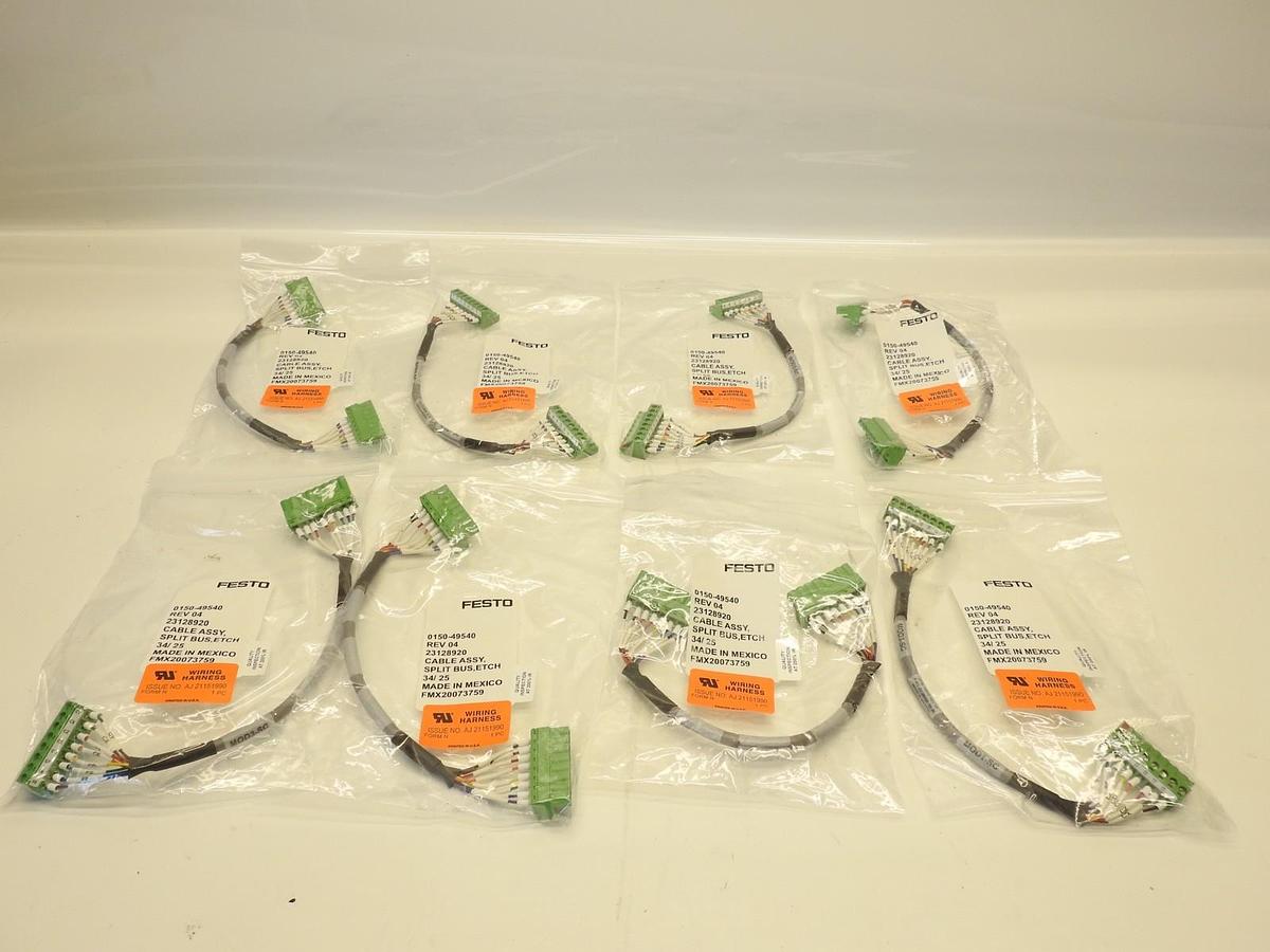 Lot Of 8 Festo CABLE ASSY SPLIT BUS ETCH 0150-49540 23128920 AJ 21151990  FMX200