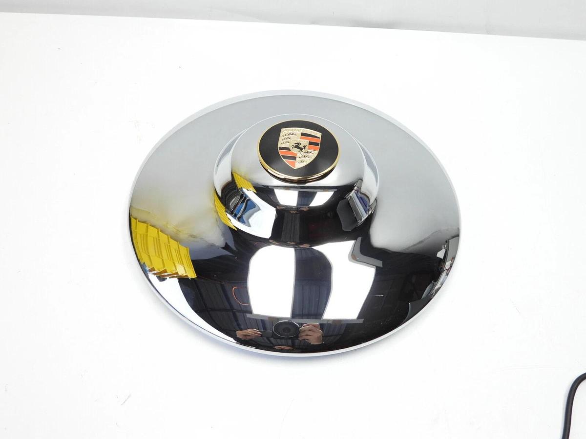 Vtg NOS Porsche 356 A/B 10.5” Hub Cap Chrome Enamel Sports Car Hubcap