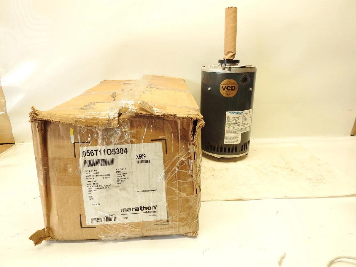Marathon 056T11O5304 Condenser Fan Motor, 2 HP, 56Y Frame, 3-Phase, 1140 RPM