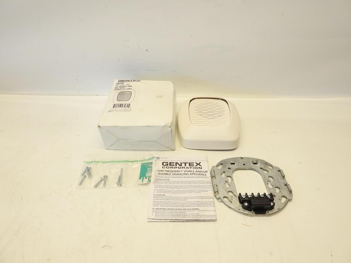 Gentex GHLFW Low Frequency Horn Fire Alarm (904-0530-002) White 24VDC 700217039724