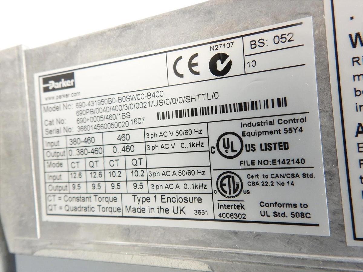 New Oem Parker 690-431950B0 Inverter Drive Speed Controller