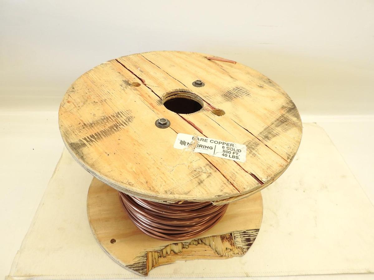 Nehring 500FT Bare Copper Wire Number 6 Solid 40LBS
