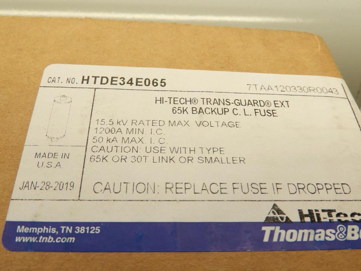 New Thomas&Betts HI-Tech Trans-Guard EXT 65K Backup C.L. Fuse 15.5KV