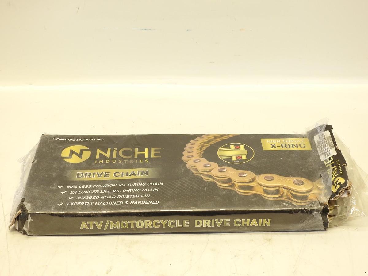 Niche C-DCH-0289 Gold X-Ring Chain 118 w/ Master Link For KTM Honda 8D0079785 8B