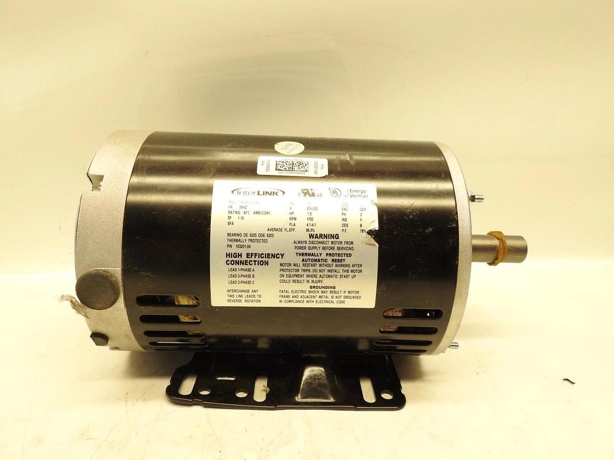 New Oem Interlink YSDK1100-4C Refrigeration Fan Motor 56HZ 1.5HP 1750 RPM 200-23
