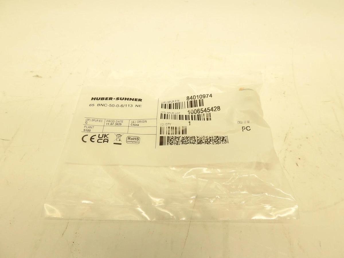 Lot Of 8 Huber+Suhner 65_BNC-50-0-6/113_NE COAXIAL TERMINATION, 50 Ohm, BNC, plu