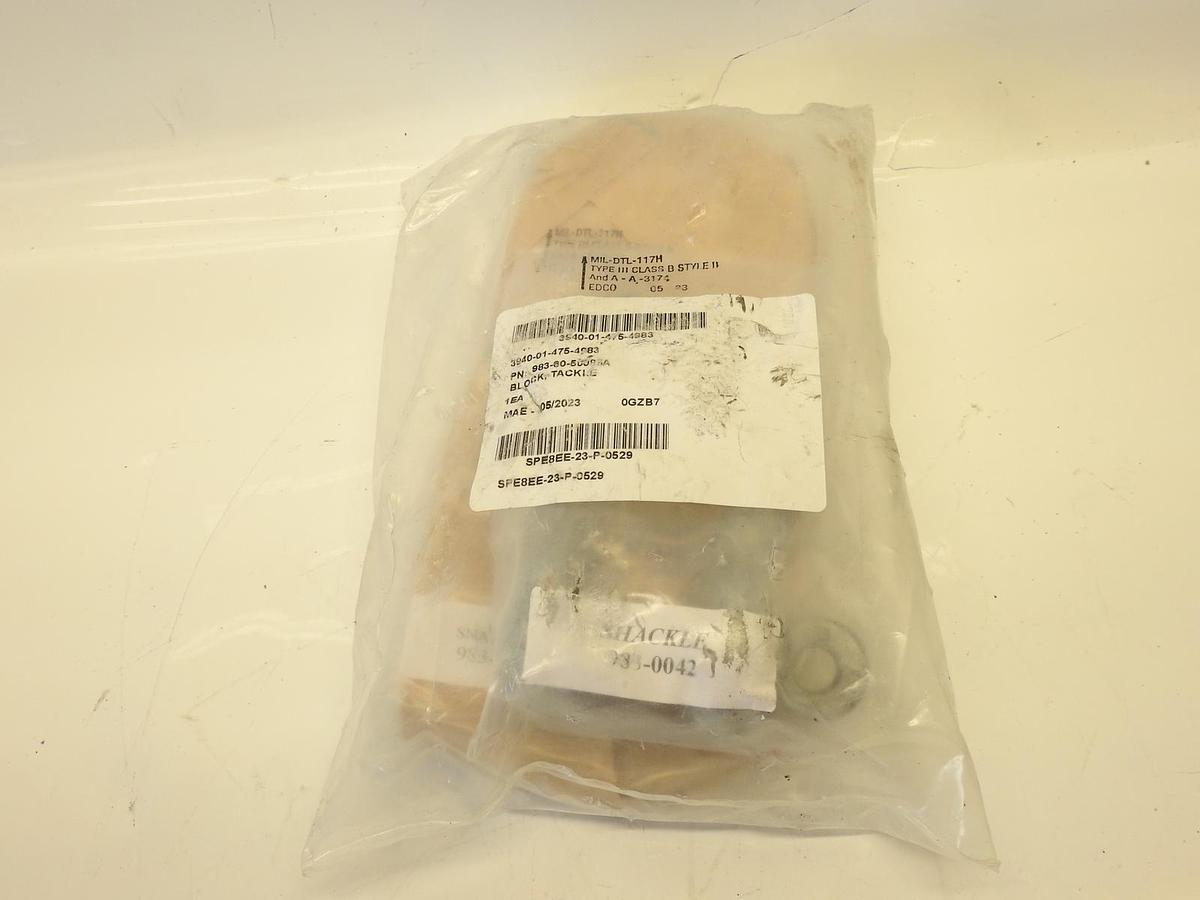983-60-50085A Snatch Block Tackle New Type III Class B Style H Mile Marker Inc
