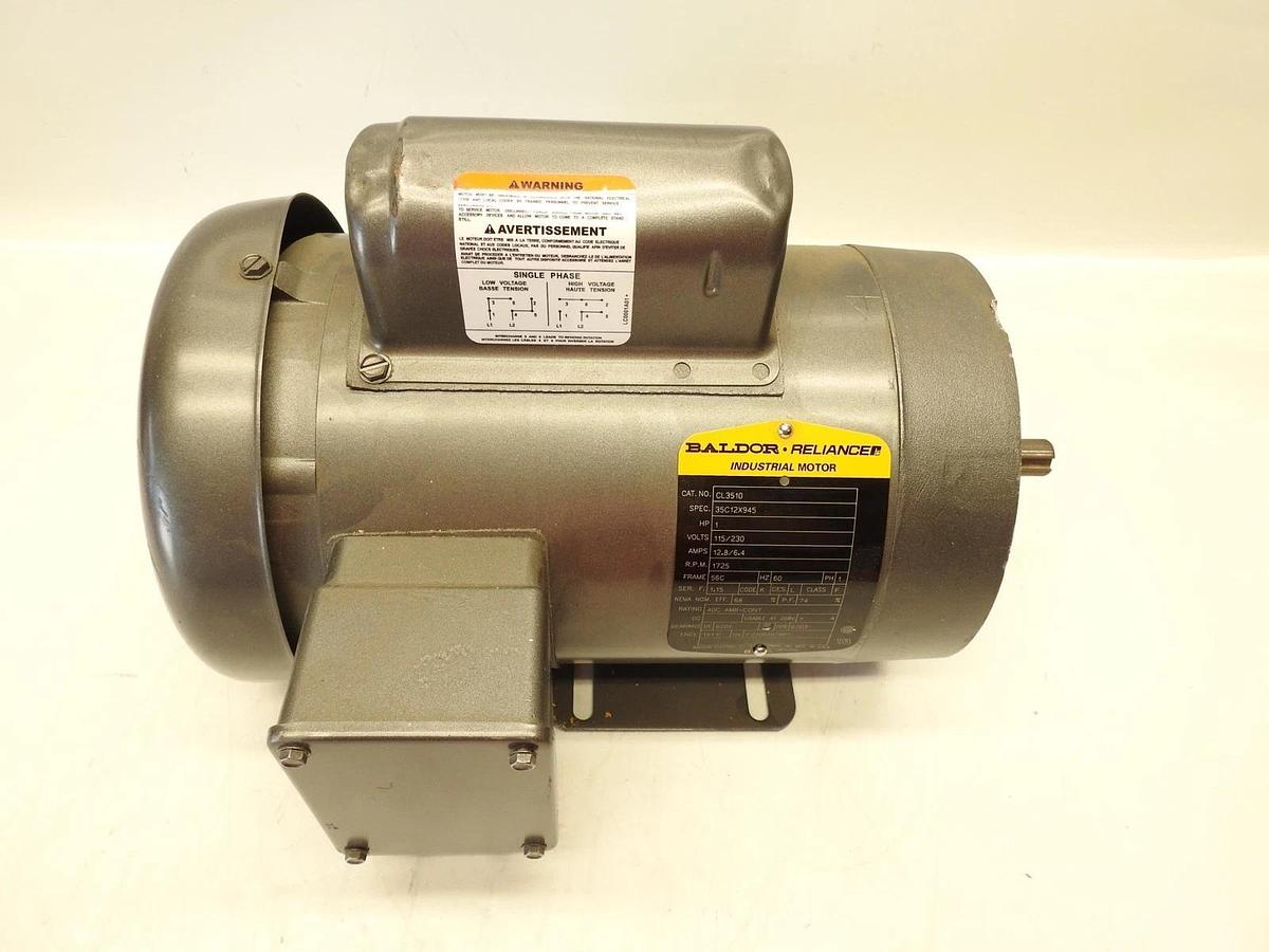 New Genuine Baldor Reliance CL3510 Electric Motor, 115/230V, 12.8/6.4A