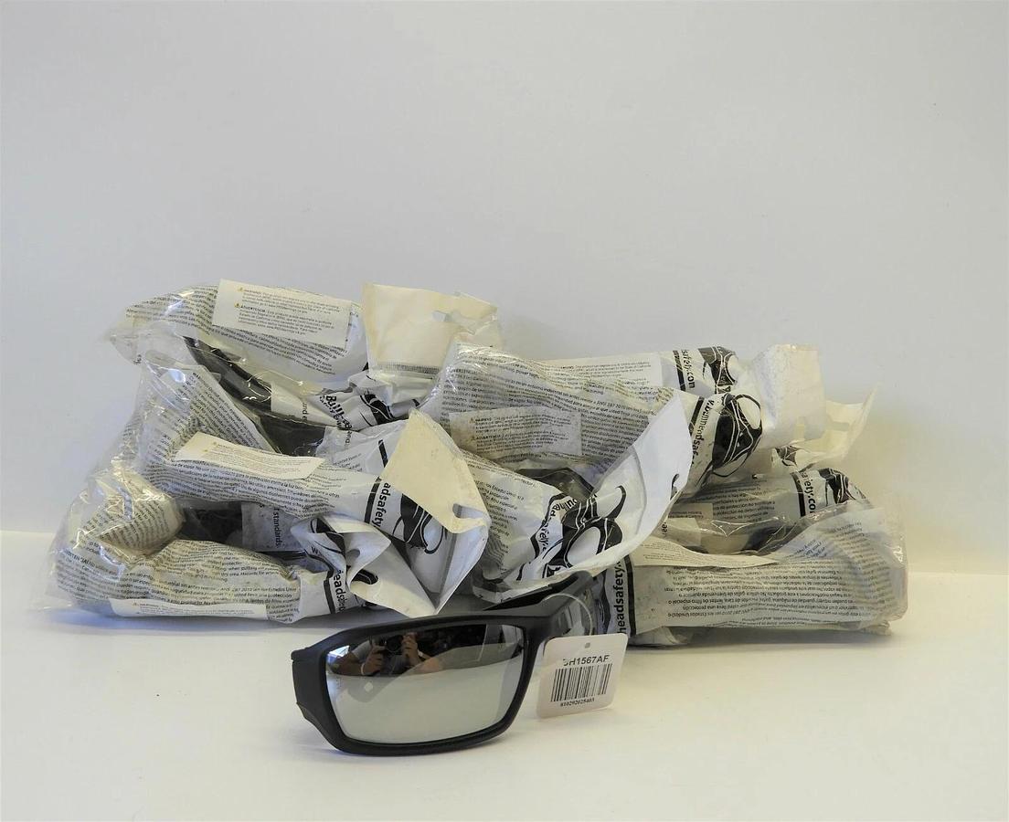 Pack Of 12 Bullhead Safety BH1567AF - Walleye Silver Mirror Anti-Fog Lens