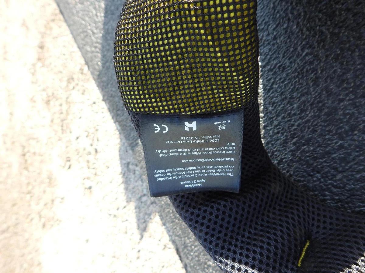 HeroWear Apex Exosuit Commercial Back Support Exoskeleton Size 6 Length 4 Size 2