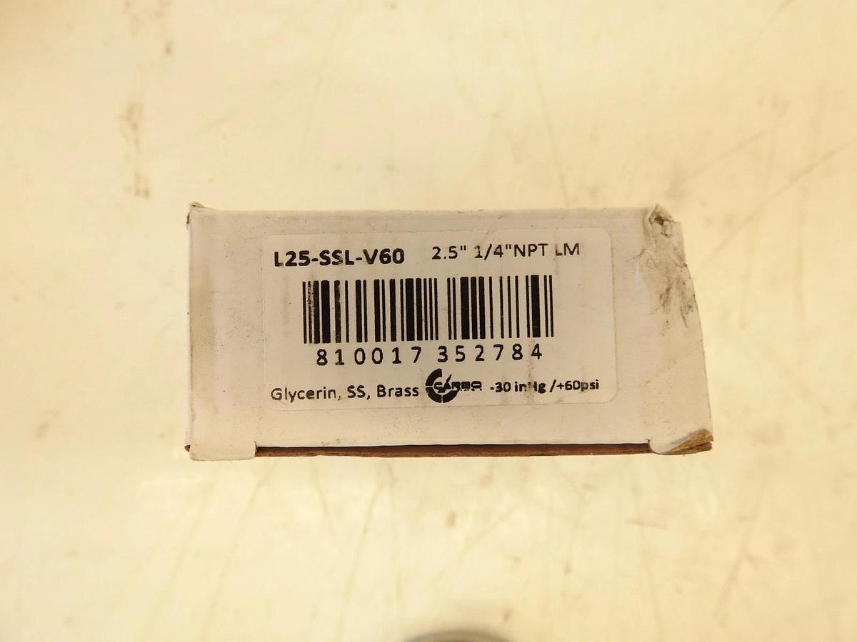 Lot Of 2 CARBO INSTRUMENTS L25-SSL-V60 2.5" 1/4" NTP LM
