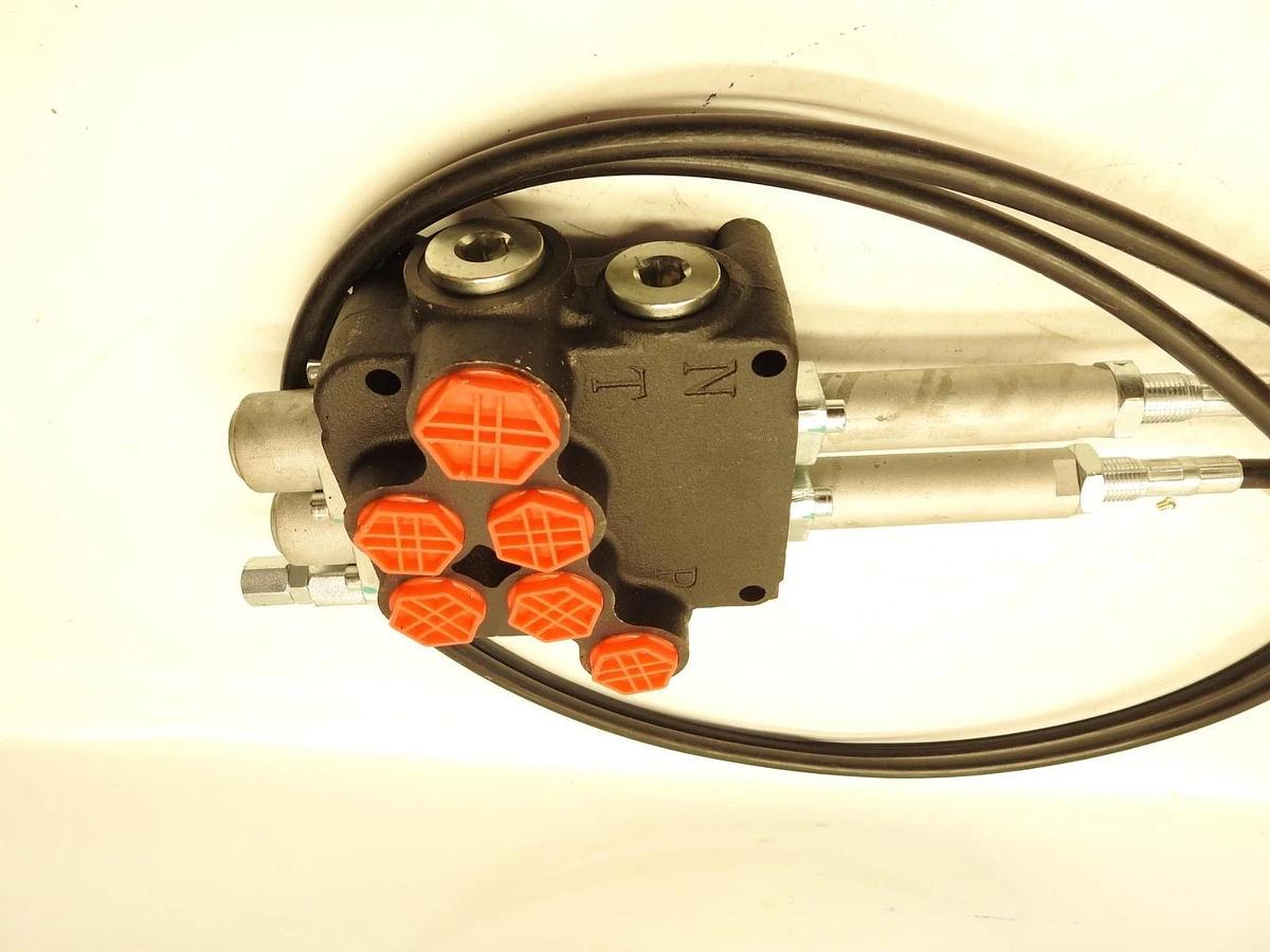 Remote Control Valve Kit: 2 Spool Valve 80lpm/ 21gpm + Cables + Joystick 25MPa