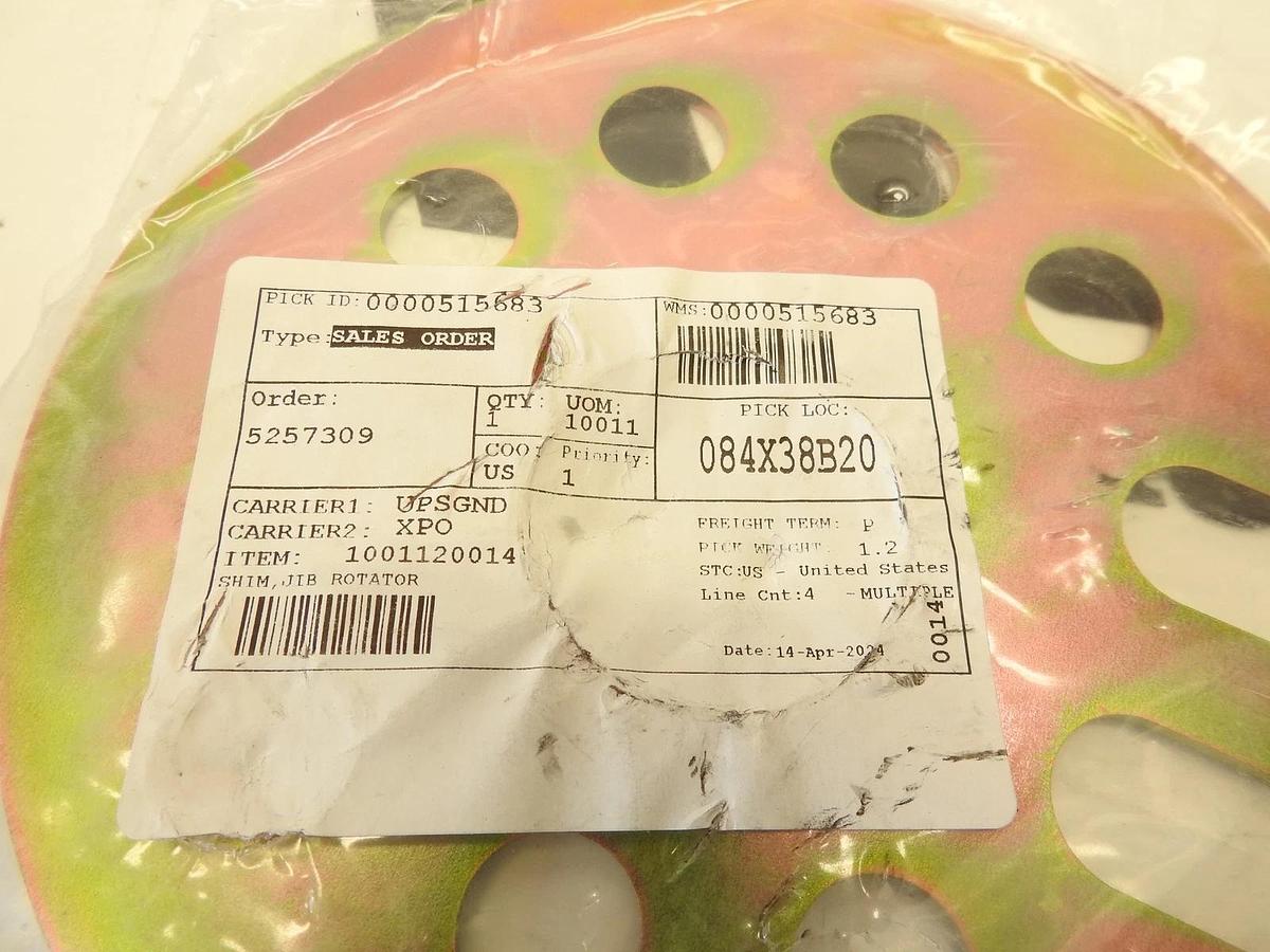 Oem JLG 1001120014 - SHIM,JIB ROTATOR