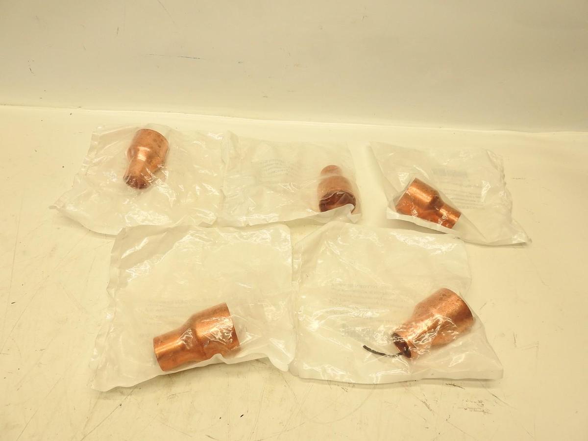 Lot Of 5 Nibco CBCRCHF 1-1/4X3/4 WROT CXC RED COUP CB Copper Coupling