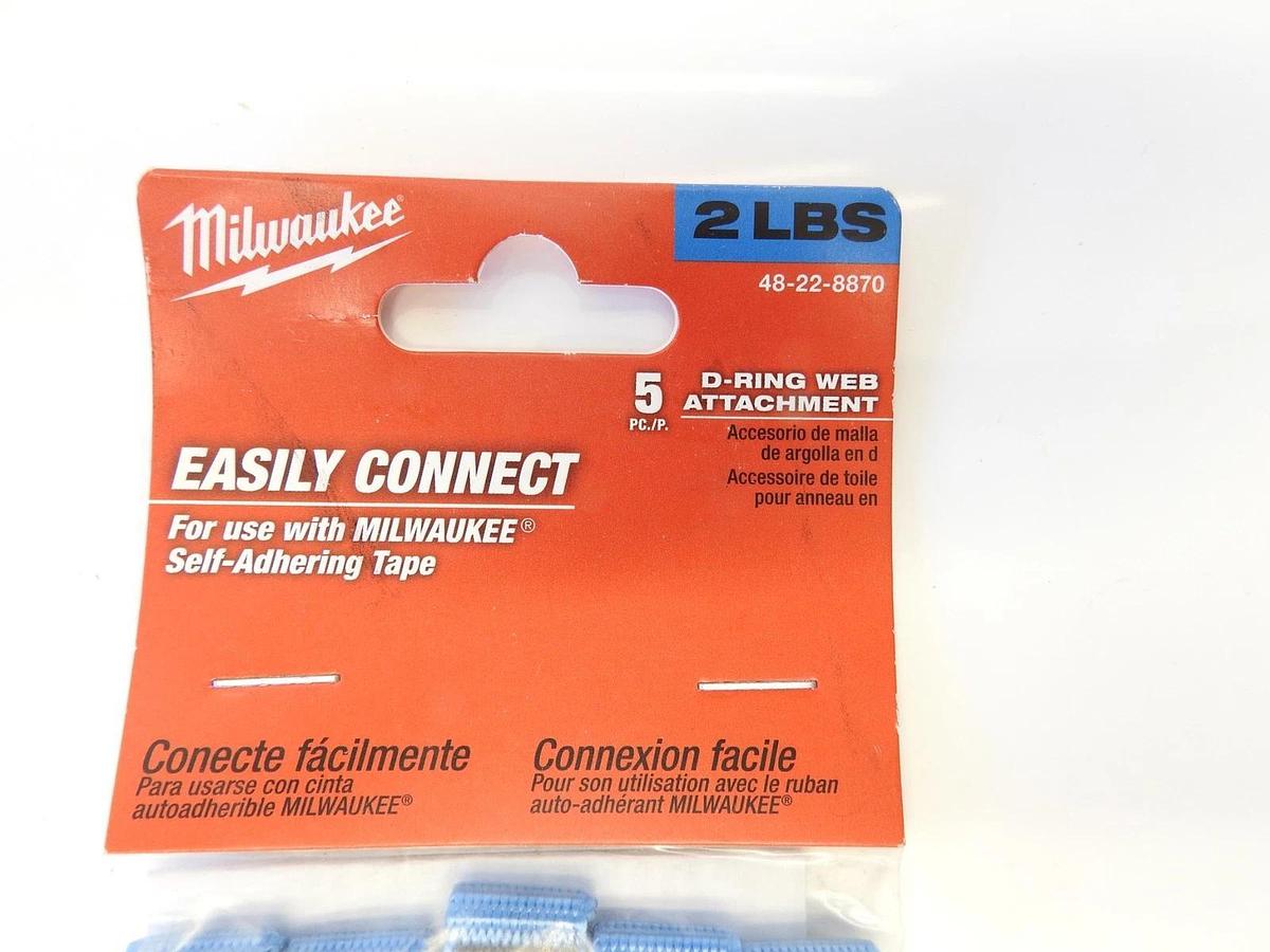 Lot Of 3 Packs Of 5 Milwaukee 48-22-8870 2-lb D-Ring Web Attachments