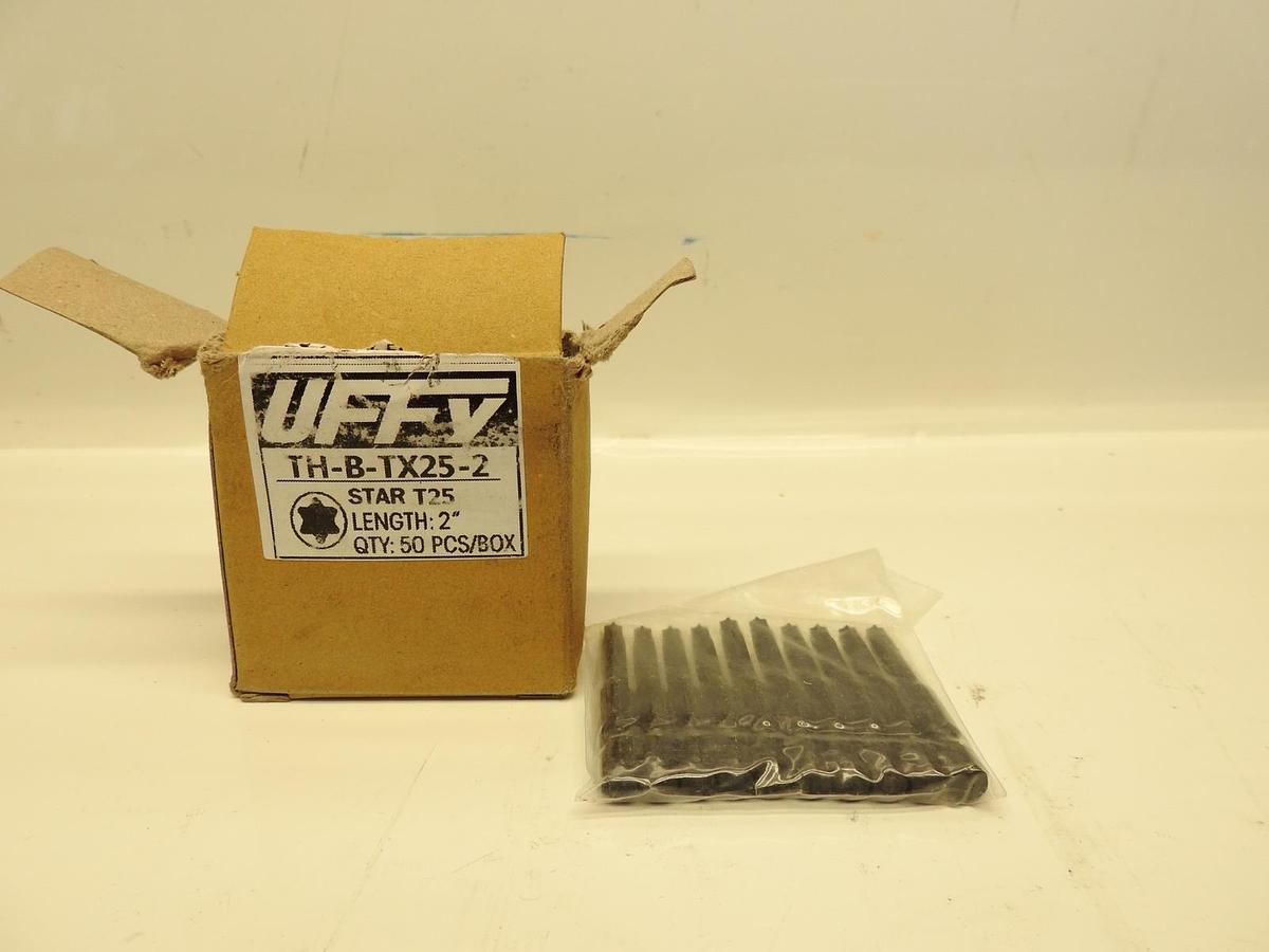 50PK UFFY TH-B-TX25-2  2″ Torx 25 (T25) / Star Power Impact Bit  1/4 Hex