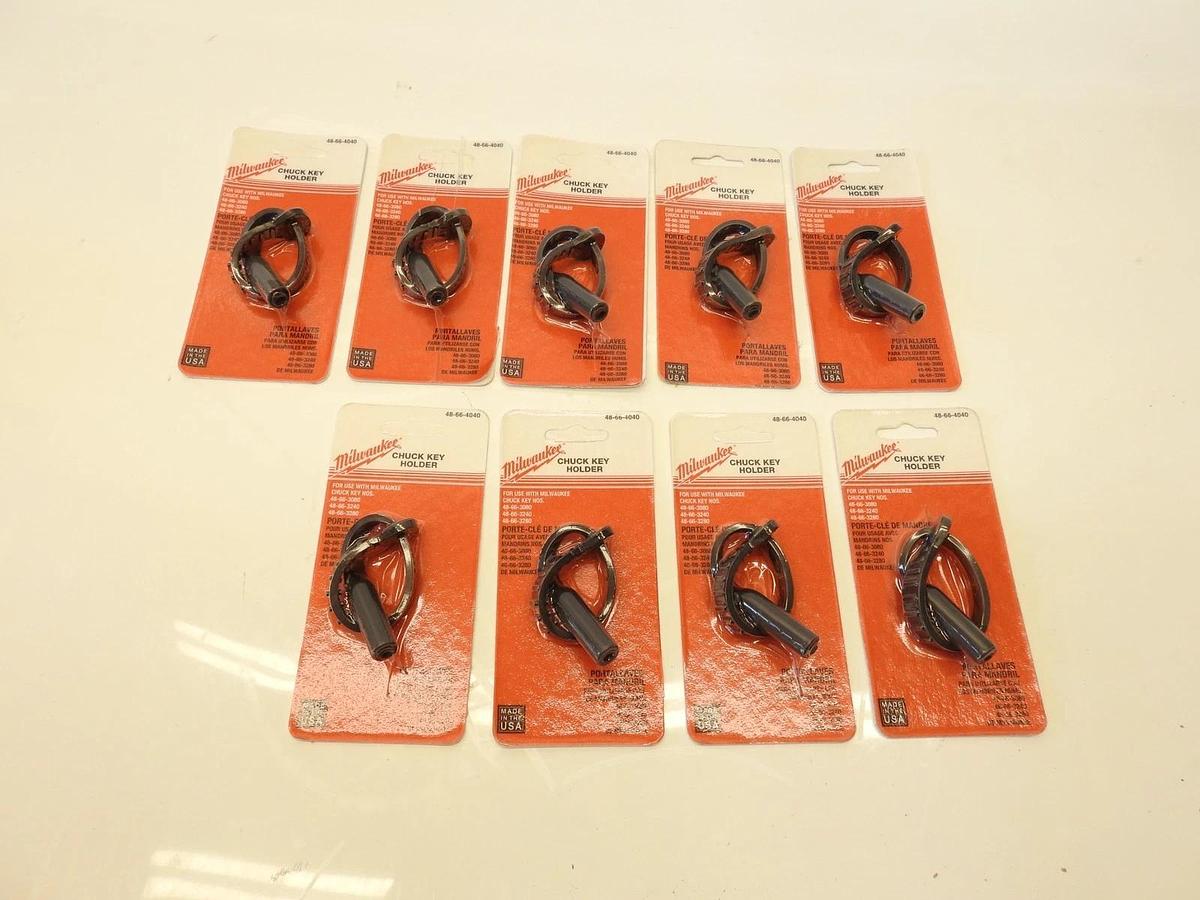 9PK NEW GENUINE MILWAUKEE CHUCK KEY HOLDER 48-66-4040