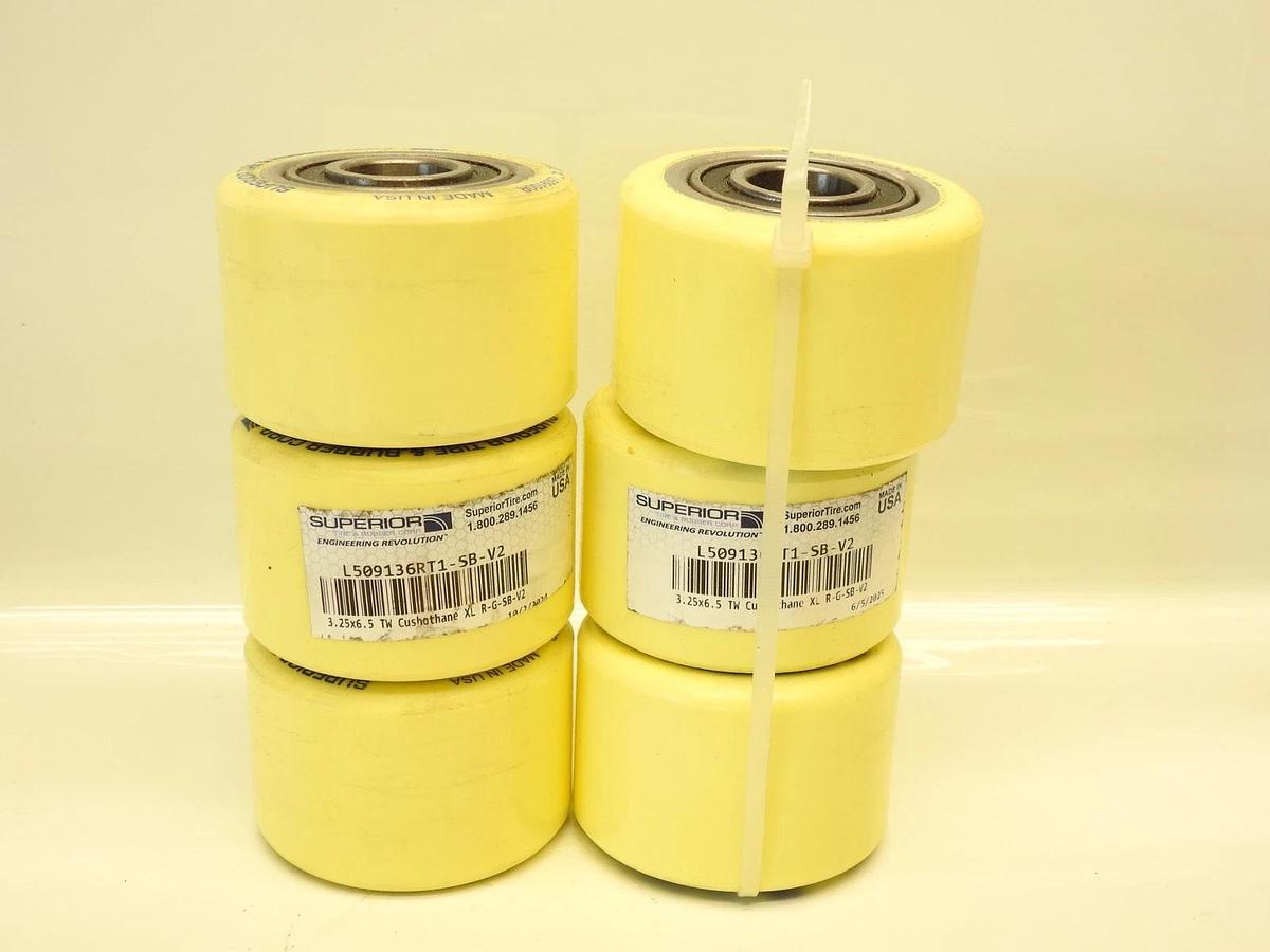 Lot Of 6 Superior Tire & Rubber Corp 3.25"x6.5 " TW Cushothane XL L509136RT1-SB-