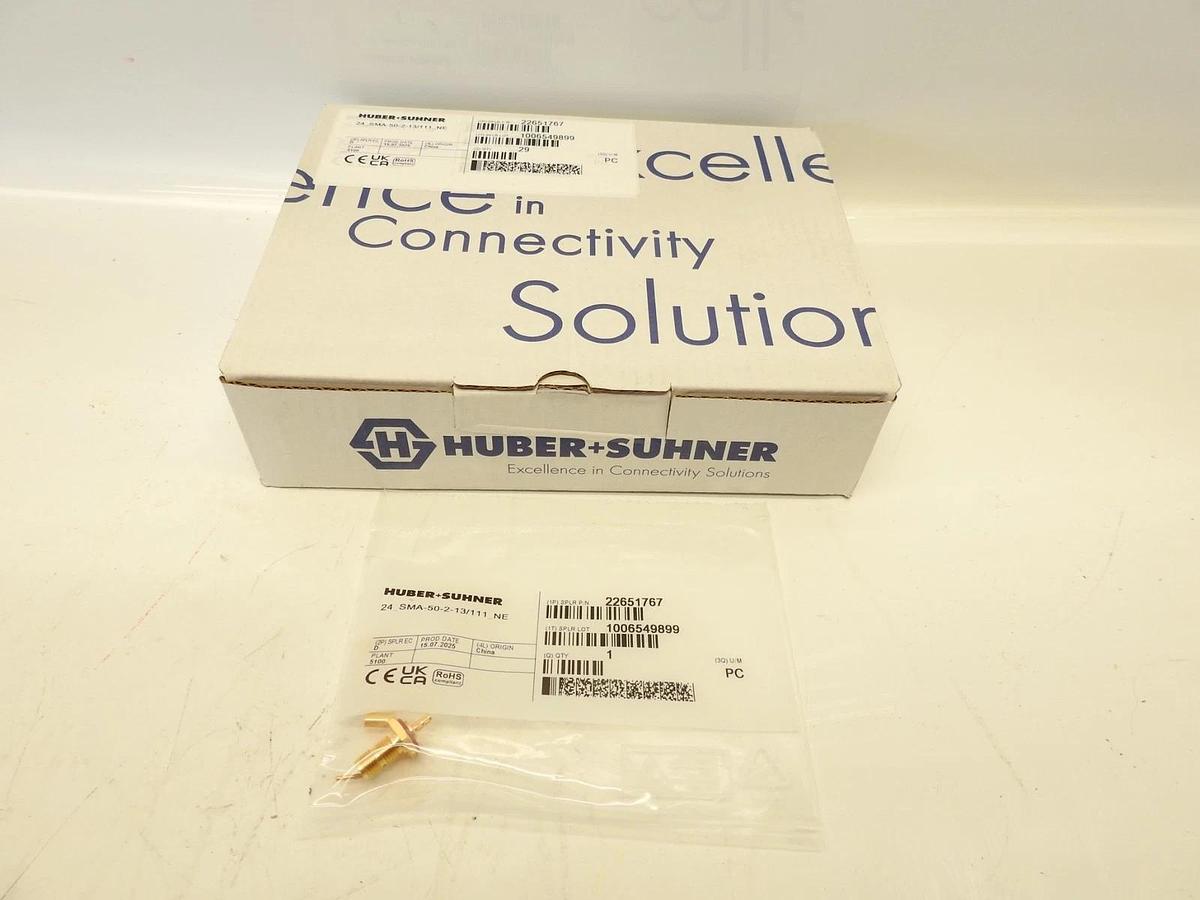 Lot Of 29 Huber+Suhner 24_SMA-5-2-13/111_NE COAXIAL CONNECTOR, SMA, 50 Ohm Femal