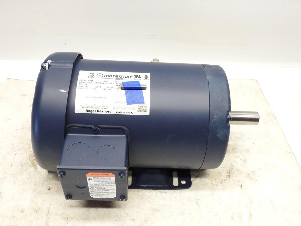 Marathon Electric E2154 Motor 1.5 HP 1750 Rpm 3ph 200 V 145TTFR16038AA 3ph