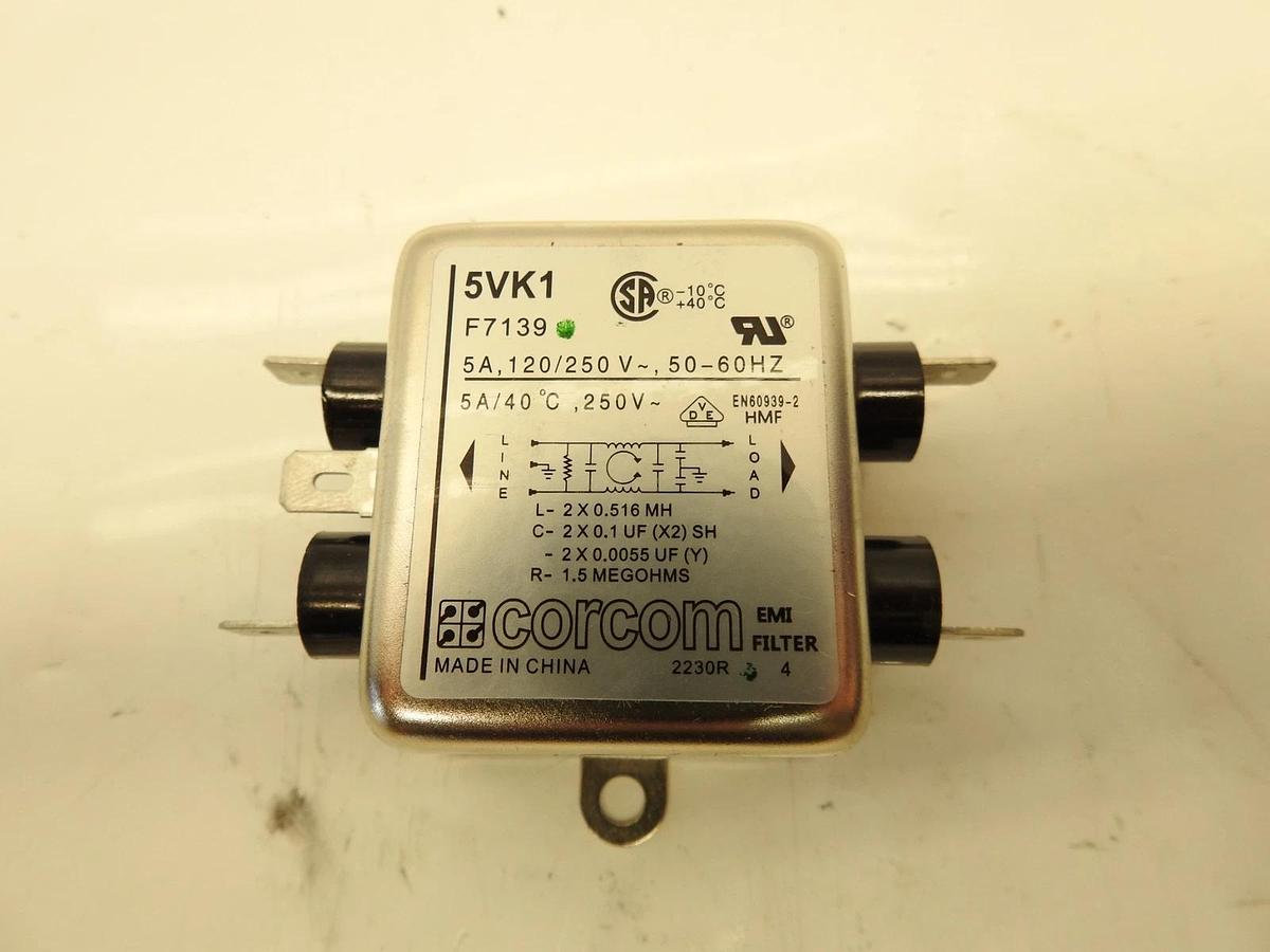 CORCOM-TE CONNECTIVITY-5VK1-RFI POWER LINE FILTER5A1mA