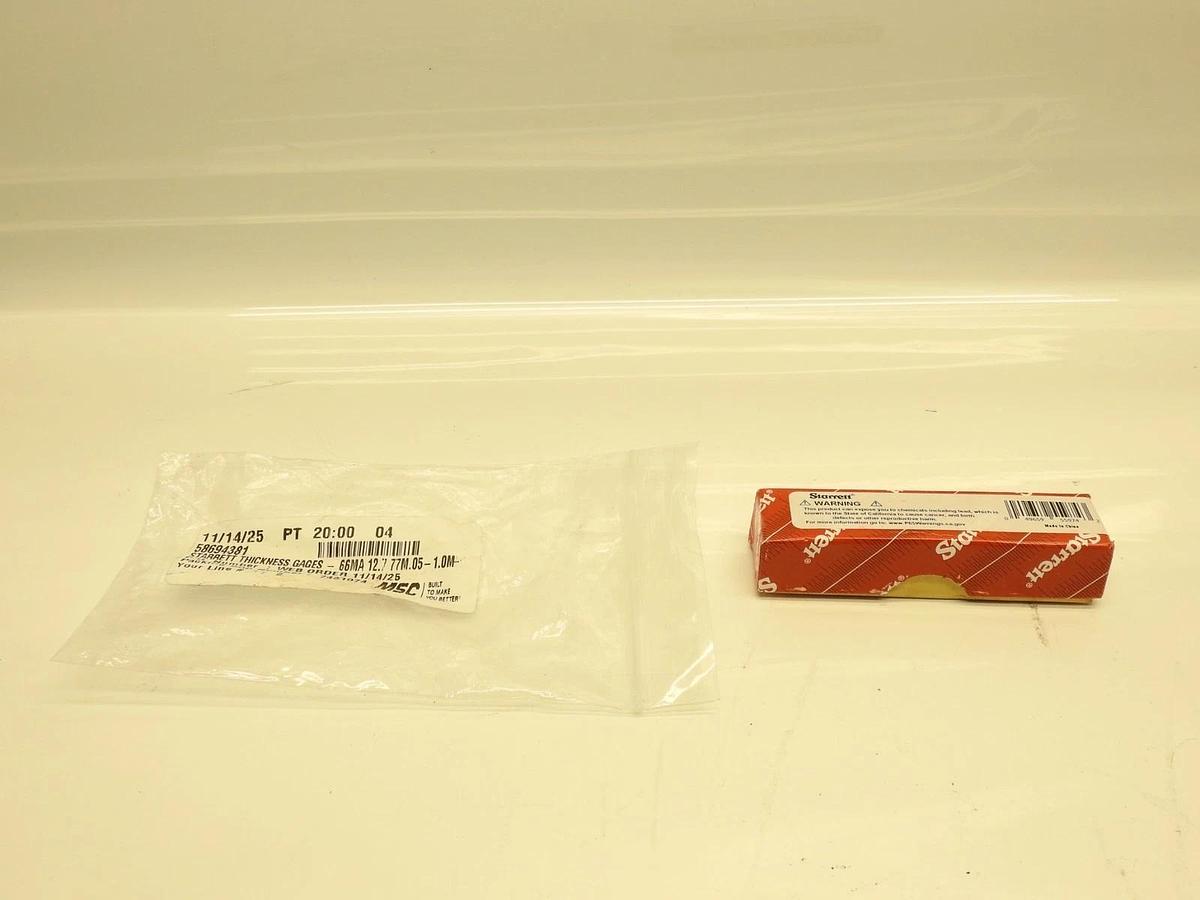 Starrett 049659-55974 20 Piece, 0.05mm to 1 Thick, Parallel Feeler Gage Set