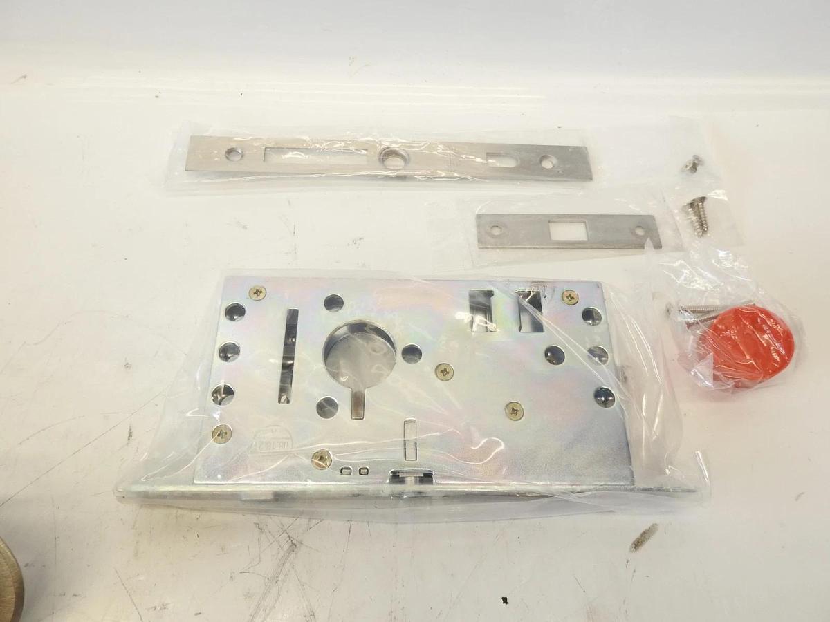 Privacy Pocket Door Mortise Lock in Satin Nickel For 1 3/4" Door