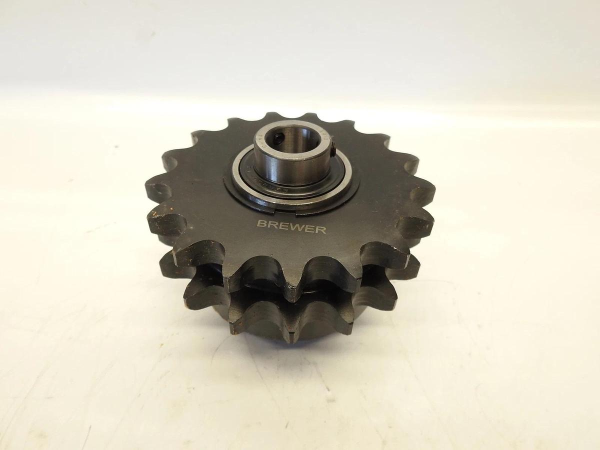 BREWER D60B17F DOUBLE-WIDTH IDLER SPROCKET #60-1 CHAIN PITCH 17 TEETH 1" BORE