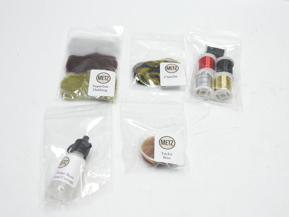 New Metz Fly Tying Kit W Assorted Materials Dry Fly Nymph