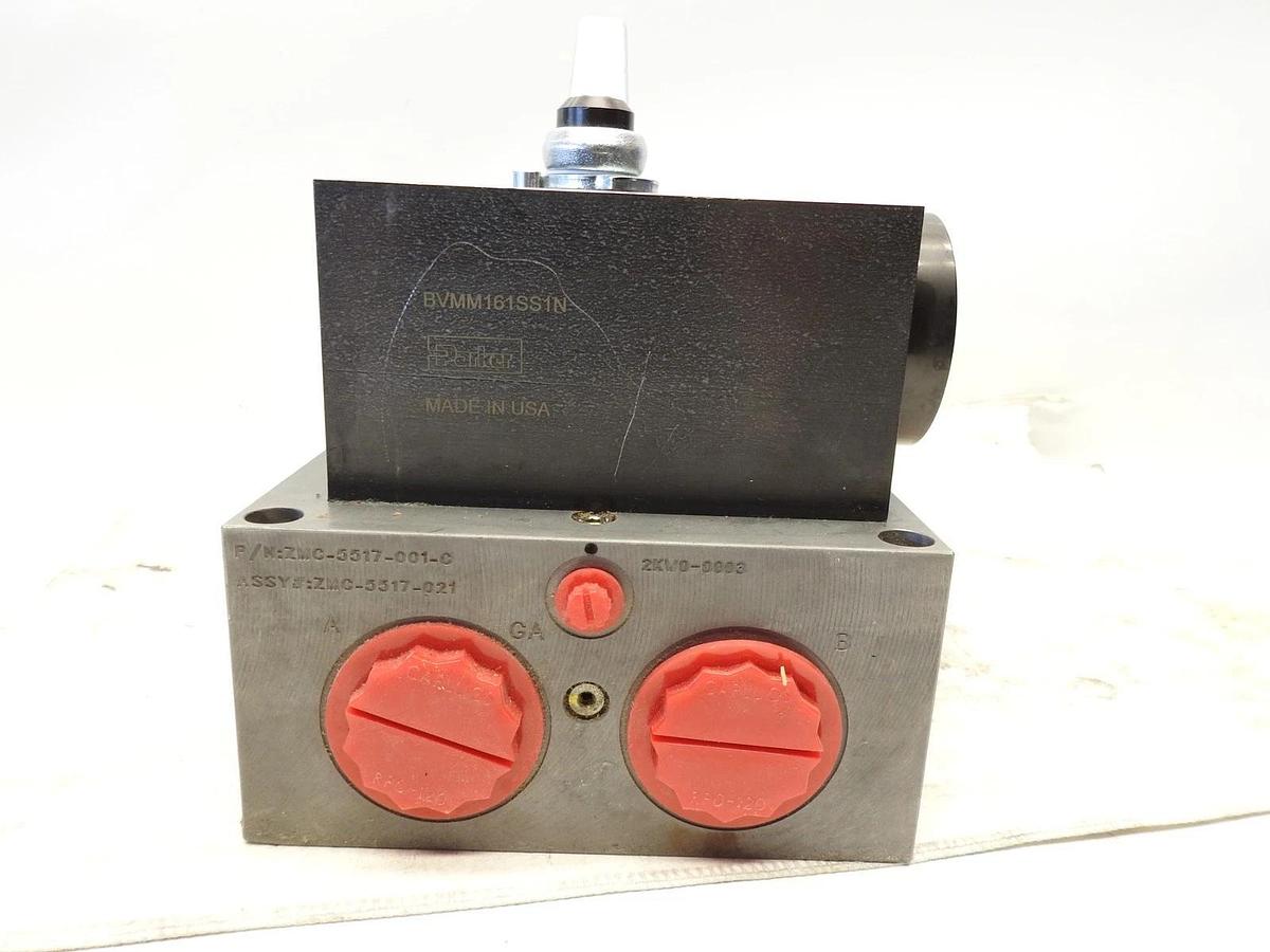 New Oem Parker ZMC-5517-001-C Hydraulic Valve Block 26-327419 Max:6,000 PSI