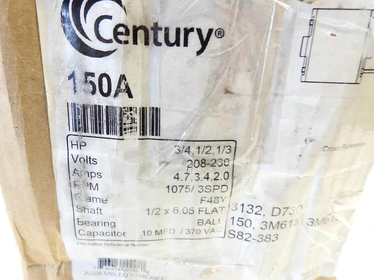 Century 150A 5.6" Diameter HVAC Direct Drive Fan Motor - 150A