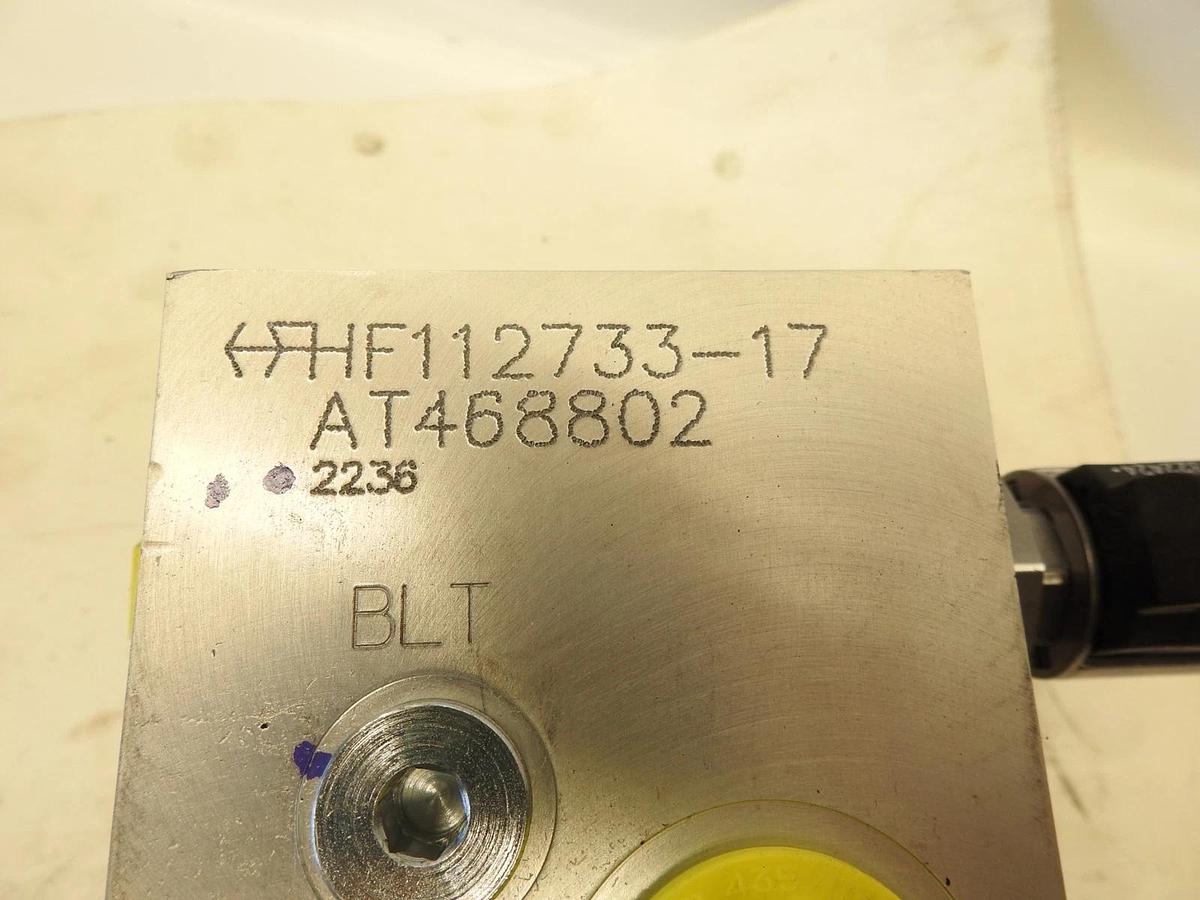 Oem John Deere Valve, Hst Tank and Cooler Bypass 850 AT468802  HF112733-17