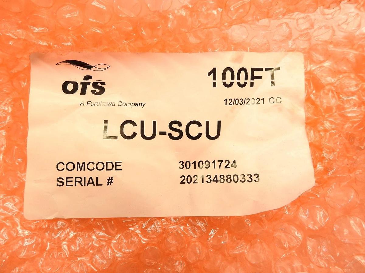 New Genuine OFS LCU-SCU SM SCU 100ft Cable Comcode 301091724