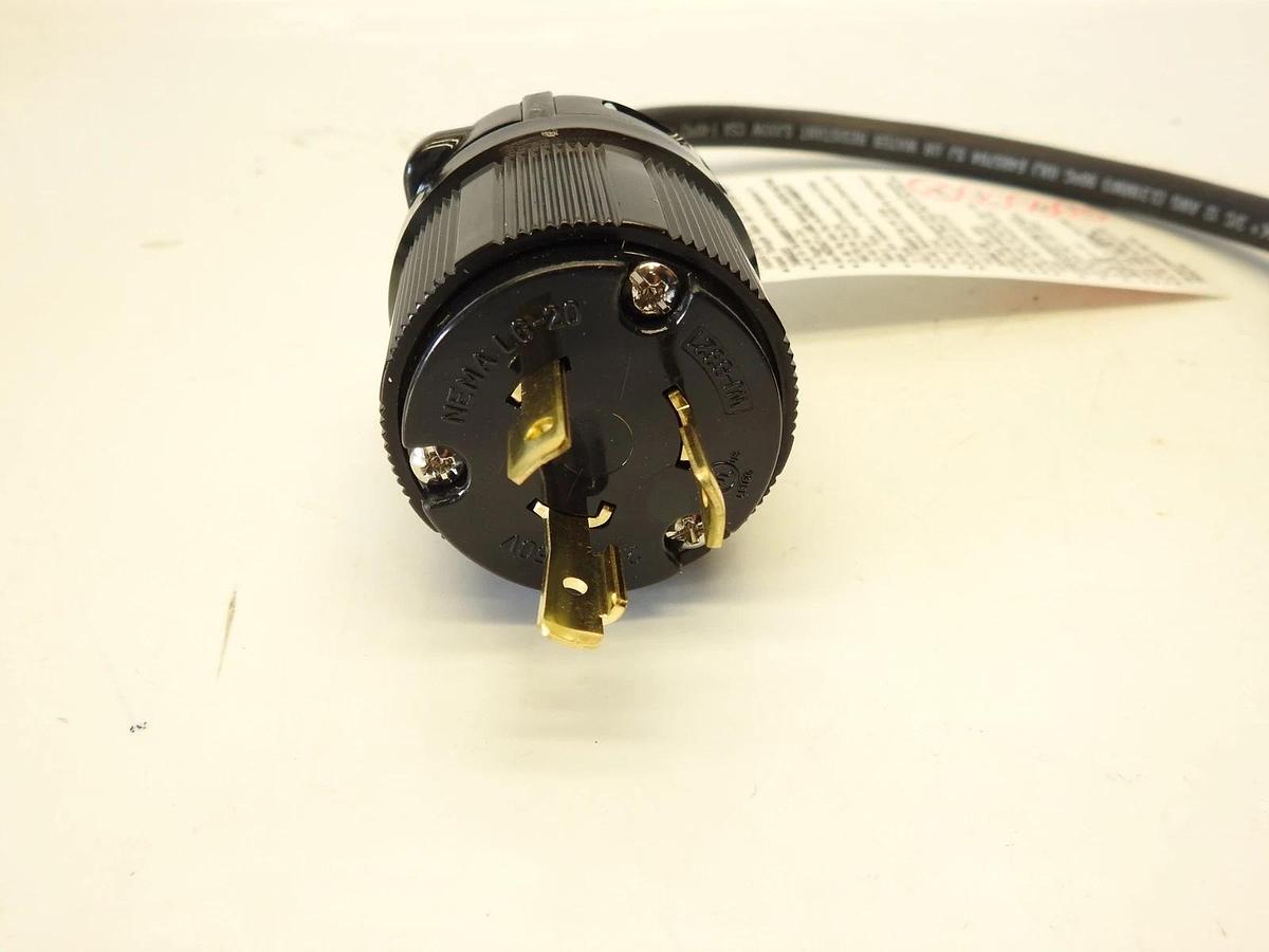 AC WORKS 1ft NEMA L15-30P to NEMA L6-20R  with Intiflex 3/c 12 AWG