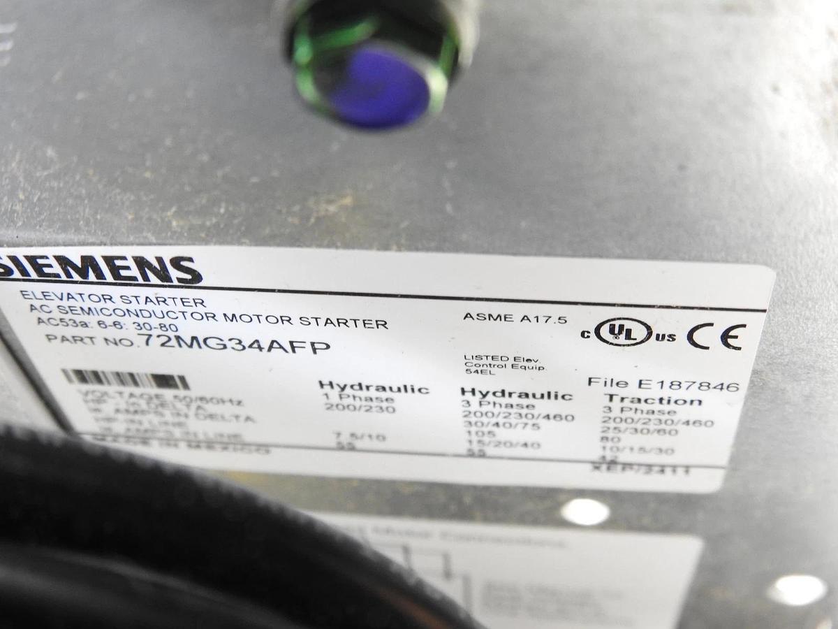 New Oem Siemens Industrial Controls Definite Purpose Starters Elevator Motor 72M