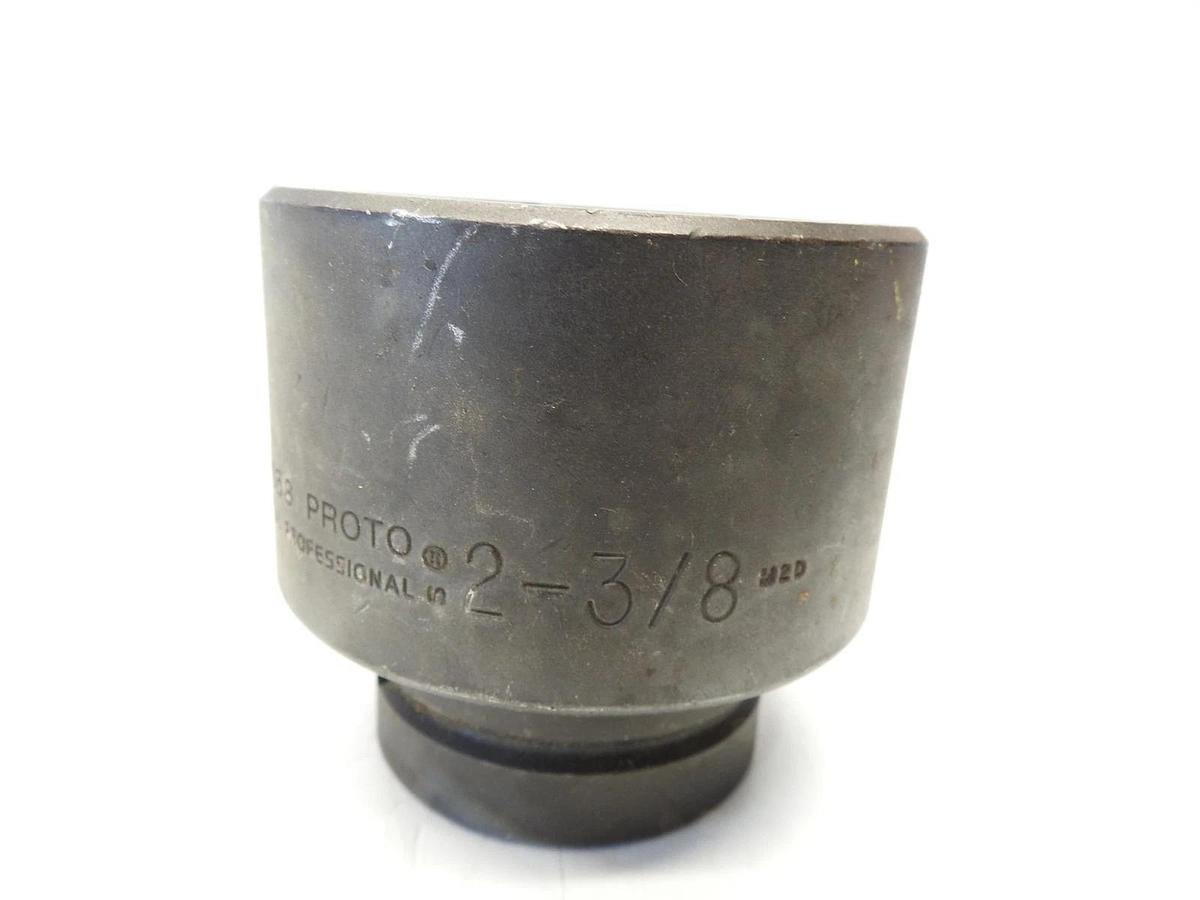 PROTO Impact Socket: 1 in Drive Size, 2 3/8 in Socket Size, 12-Point, Std, Black