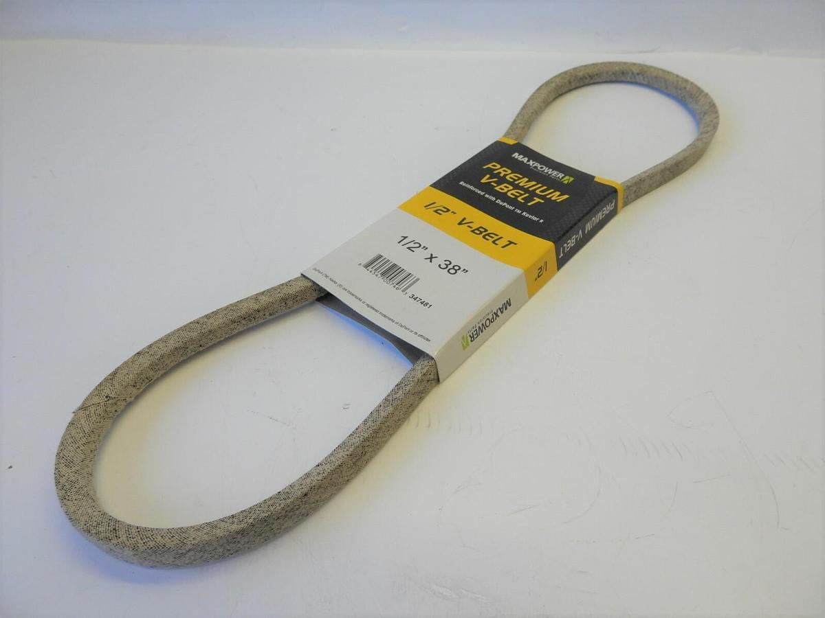 MaxPower 347481 Premium Belt Reinforced with Kevlar Fiber Cords, 1/2" x 38"