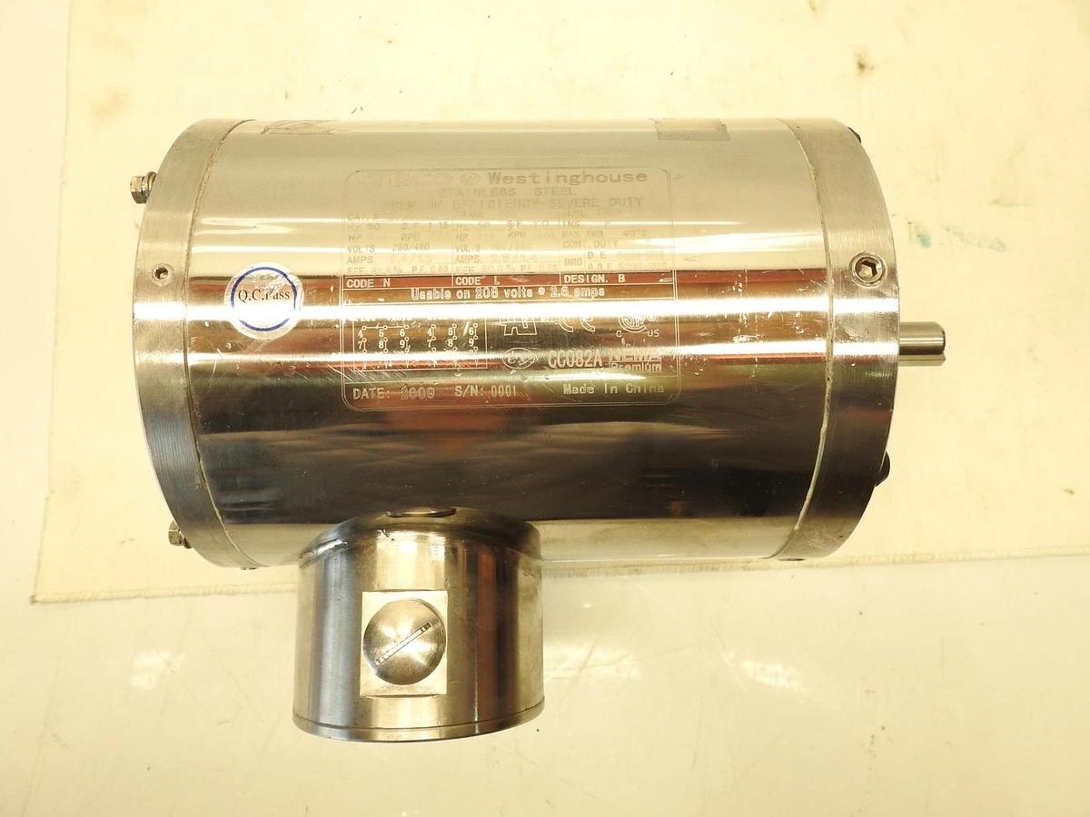 Teco Westinghouse WFN0/ 74C Stainless Steel Washdown Motor .75Hp 1800 RPM 60 Hz