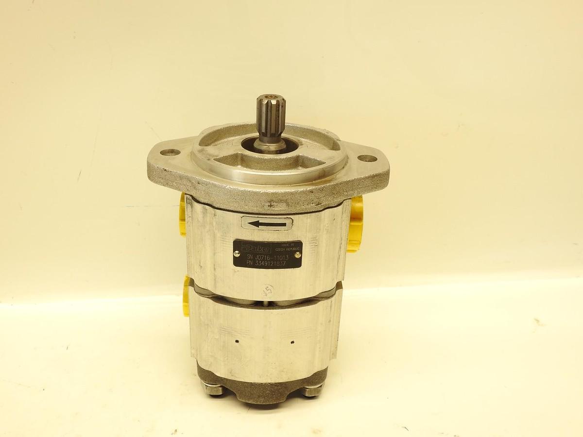 New Genuine Oem Parker 3349121837 Tandem Hydraulic Gear Pump