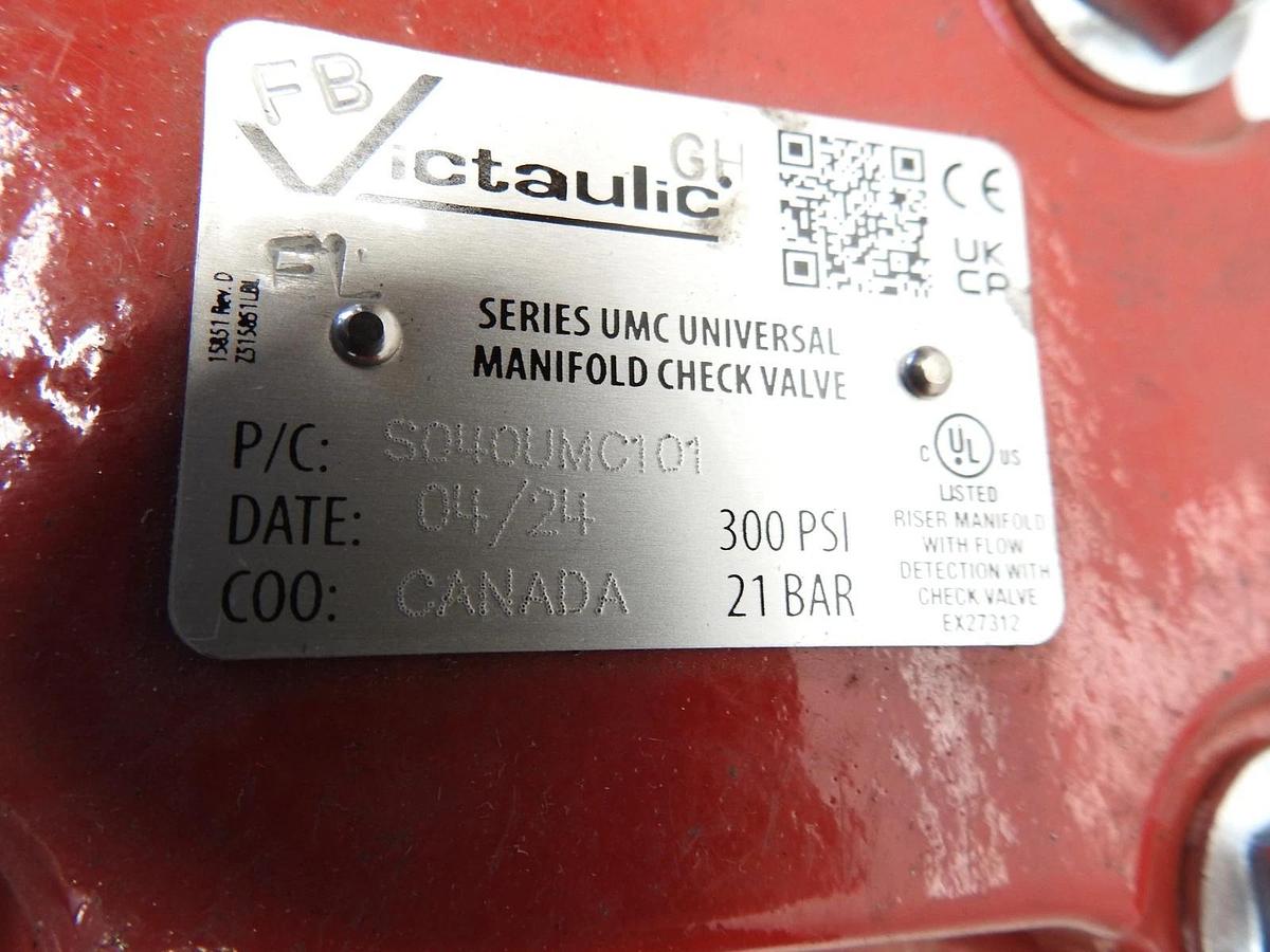 New Victaulic S040UMC101 w/ Potter VSR-M 4" Manifold Check Valve Series