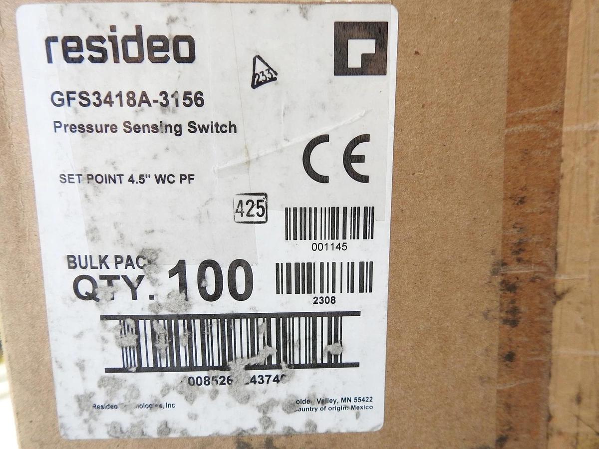Honeywell  Resideo GFS3418A-3156 Airswitch Safety Interlock Pressure Air Switch