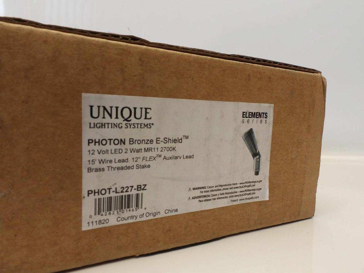 Unique Photon Bronze E Shield Phot-l227-bz 12Volt Led 2 Watt