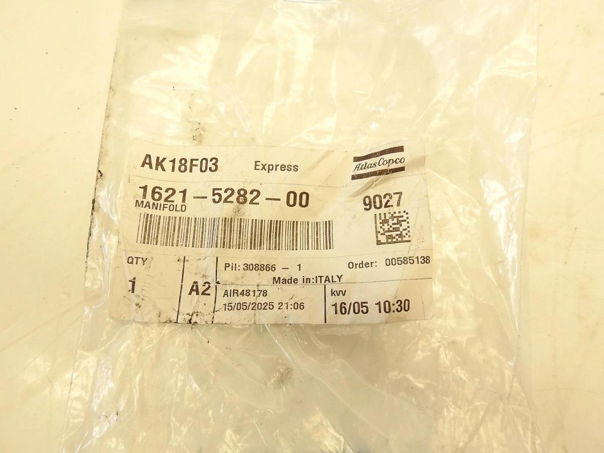 New Genuine Oem Atlas Copco 1621-5282-00 Manifold AK18F03