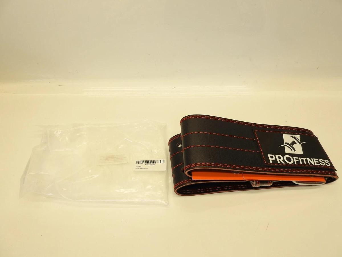 New Pro fitness 5mm Adjustable Weightlifting Belt Red/Black Size Medium