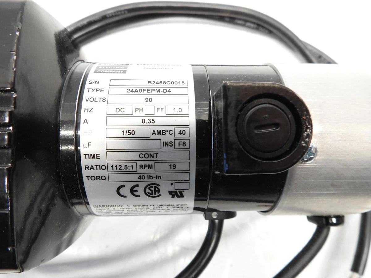 New Oem Bodine 24A0FEPM-D4 1/50HP, 112.5:1 Ratio 24A Series Permanent Magnet DC