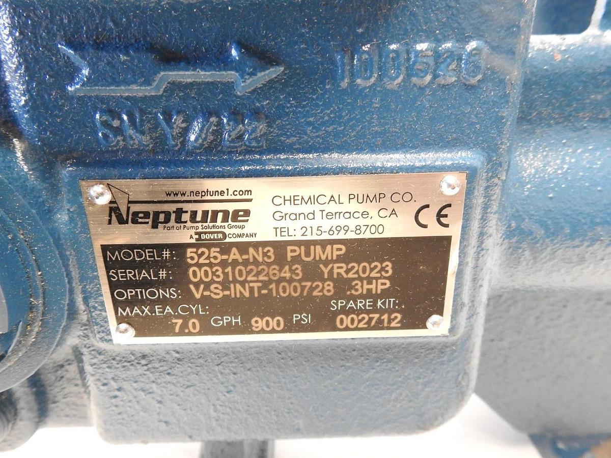 NEPTUNE 525-E-N3 Hydraulically Actuated Diaphragm Pump; SS/PTFE, 7.0 GPH 900 PSI