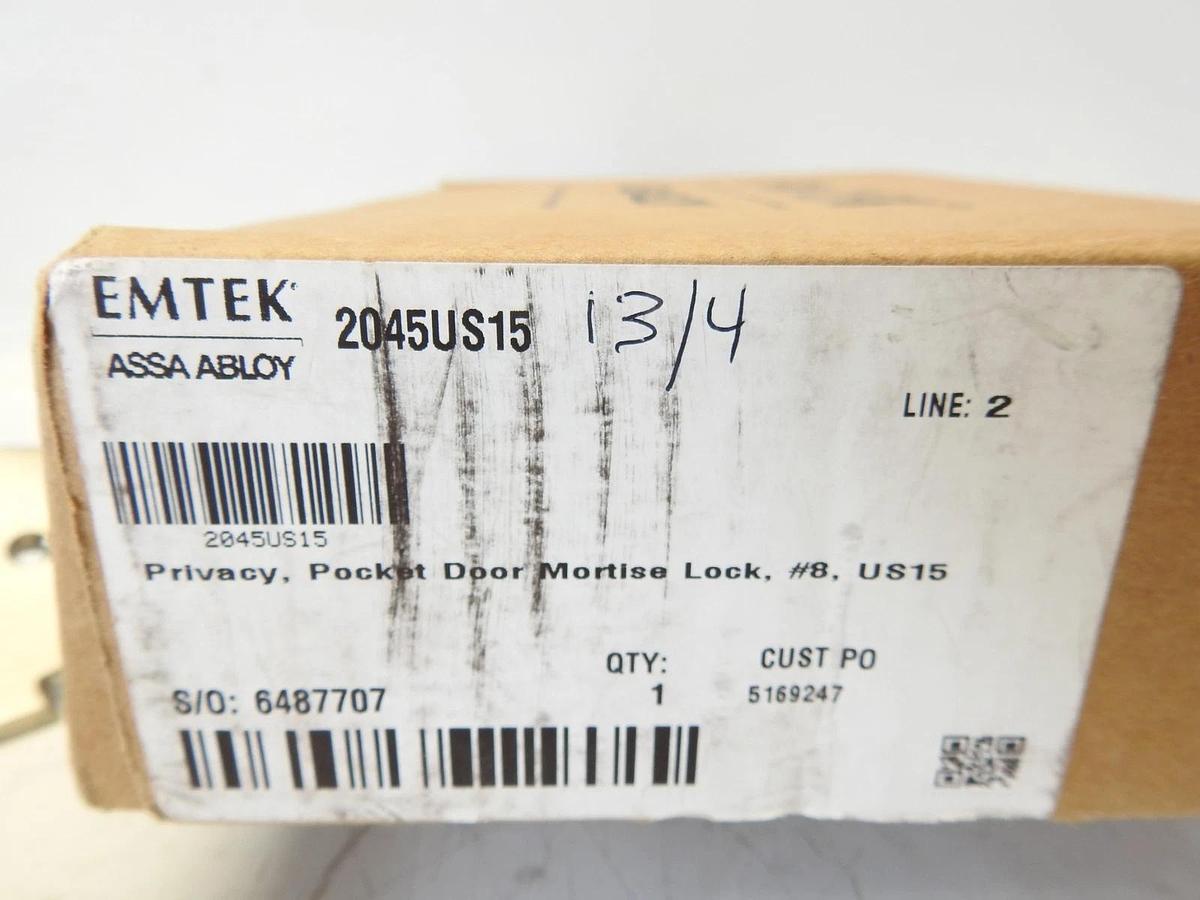 Privacy Pocket Door Mortise Lock in Satin Nickel For 1 3/4" Door