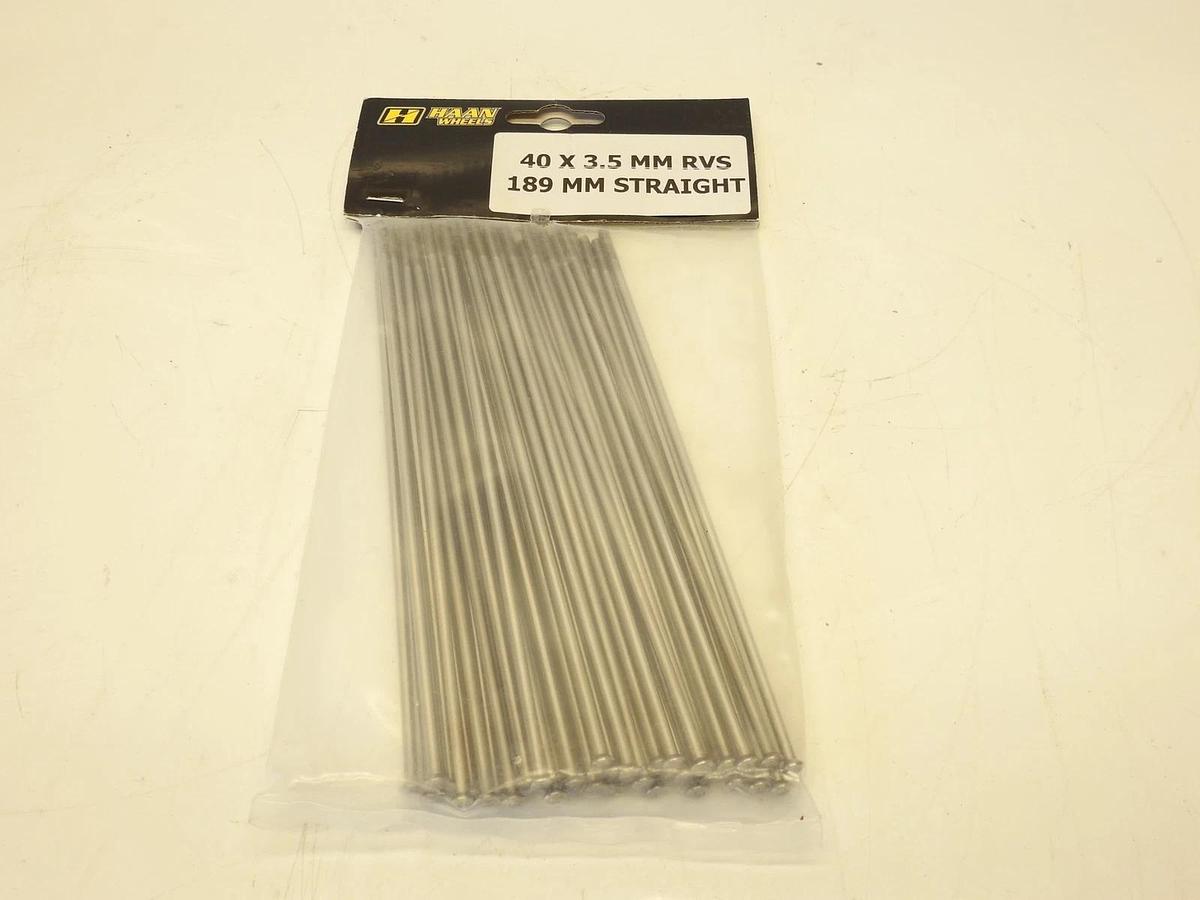 Haan Wheels Spoke Set 40 X 3.5 MM RVS 189MM Straight