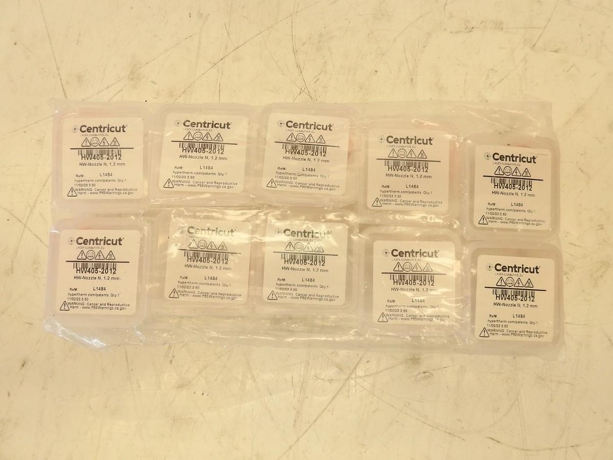 Lot Of 10 Centricut Hypertherm HW405-2012 Nozzle 1.2mm